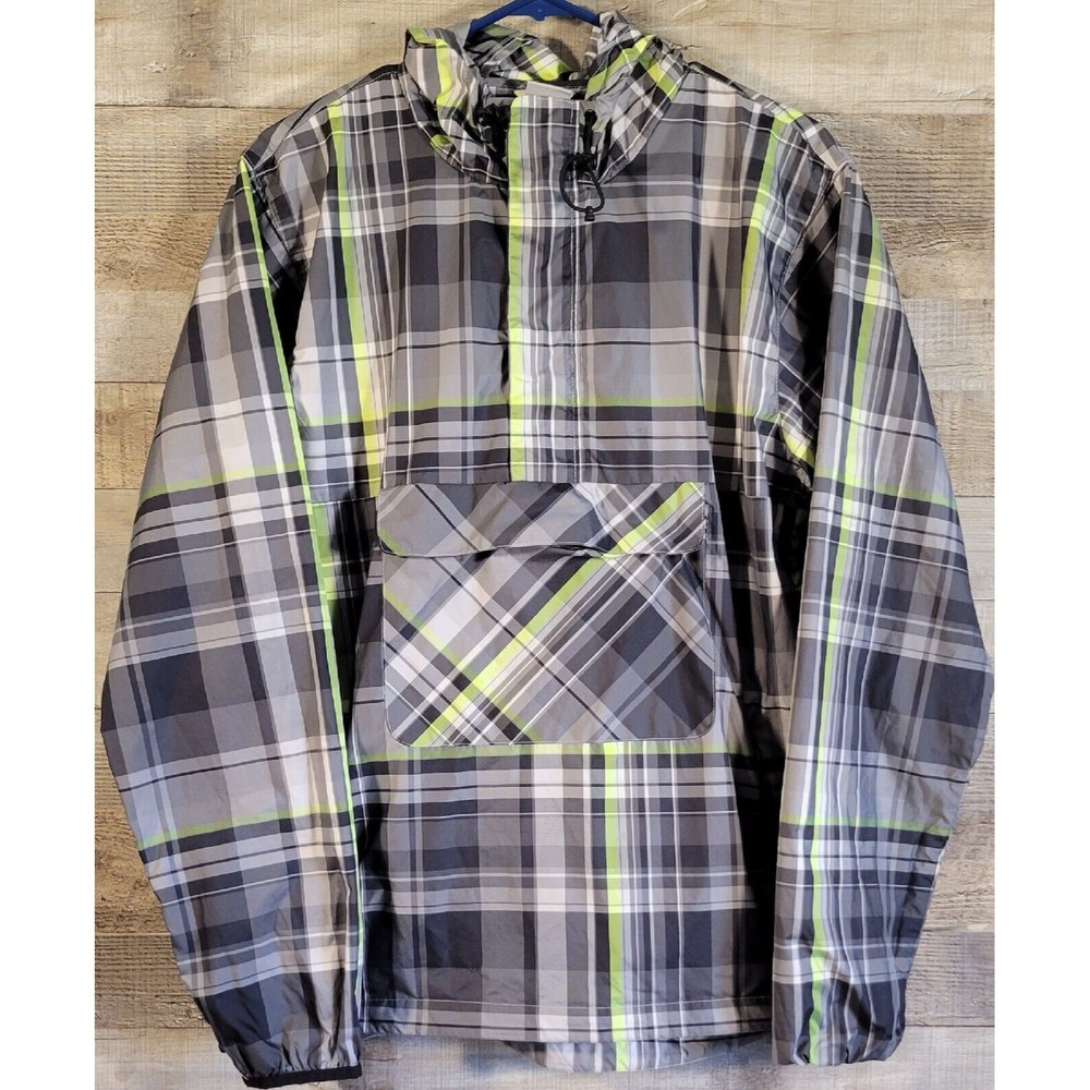 Vintage Nike Sportswear Hooded Windbreaker Pullover Plaid Size M - Picture 1 of 14